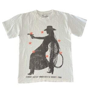 Beyonce Most Wanted Tee‎ M White Cowboy Carter Tour 2025 Merch NEW *flaw